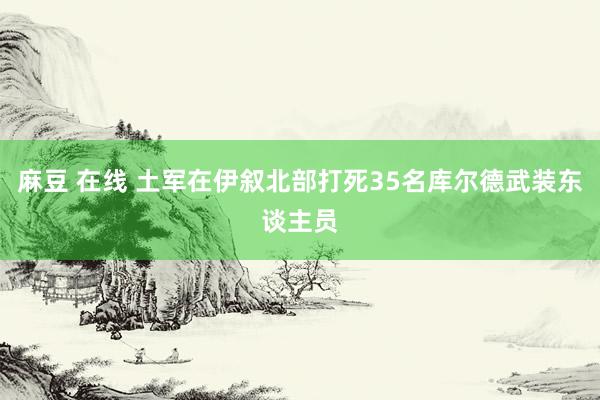 麻豆 在线 土军在伊叙北部打死35名库尔德武装东谈主员