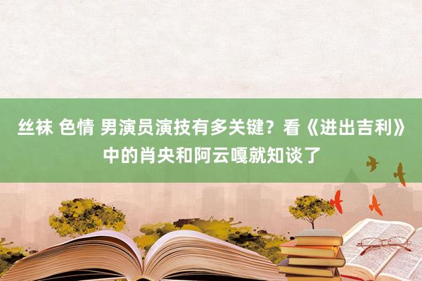 丝袜 色情 男演员演技有多关键？看《进出吉利》中的肖央和阿云嘎就知谈了