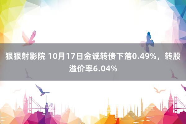 狠狠射影院 10月17日金诚转债下落0.49%，转股溢价率6.04%