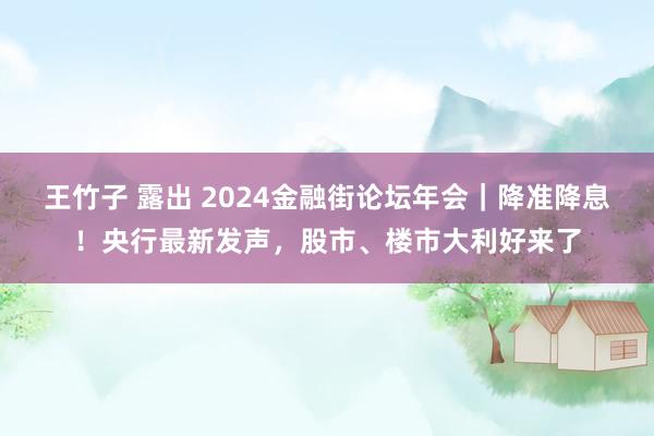 王竹子 露出 2024金融街论坛年会｜降准降息！央行最新发声，股市、楼市大利好来了