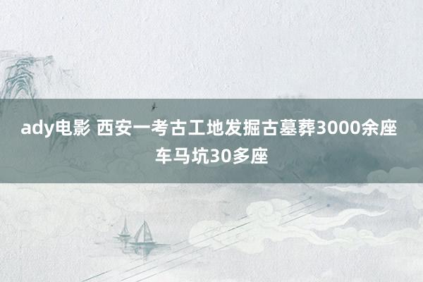 ady电影 西安一考古工地发掘古墓葬3000余座 车马坑30多座