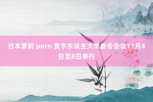 日本萝莉 porn 寰宇东谈主大常委会会议11月4日至8日举行