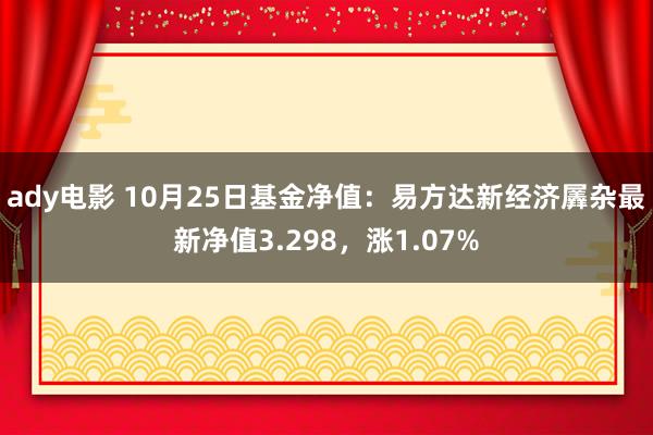 ady电影 10月25日基金净值：易方达新经济羼杂最新净值3.298，涨1.07%