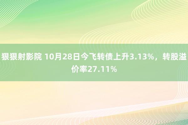 狠狠射影院 10月28日今飞转债上升3.13%，转股溢价率27.11%