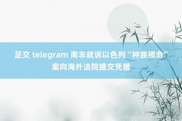 足交 telegram 南非就诉以色列“种族殒命”案向海外法院提交凭据