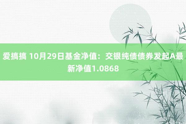 爱搞搞 10月29日基金净值：交银纯债债券发起A最新净值1.0868