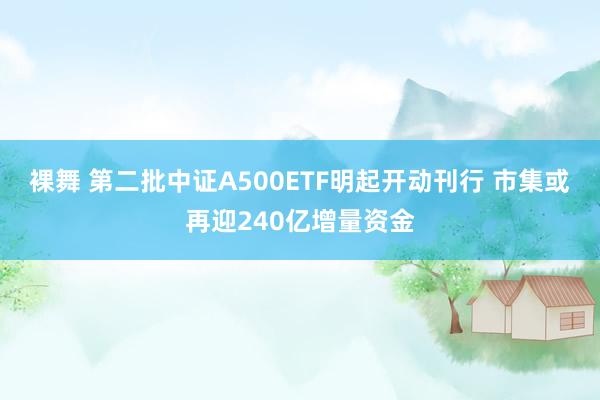 裸舞 第二批中证A500ETF明起开动刊行 市集或再迎240亿增量资金