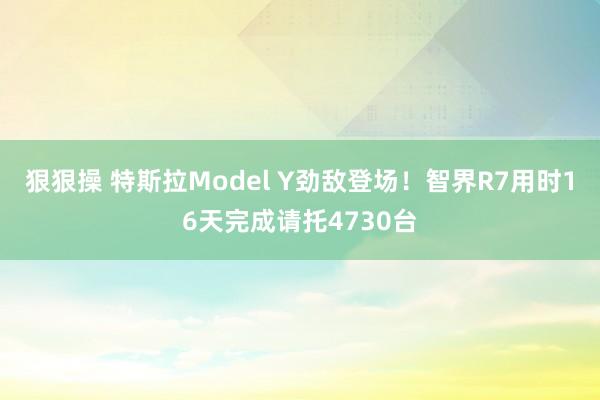 狠狠操 特斯拉Model Y劲敌登场！智界R7用时16天完成请托4730台