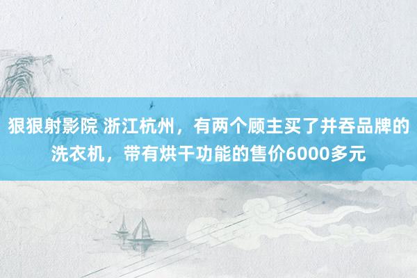 狠狠射影院 浙江杭州，有两个顾主买了并吞品牌的洗衣机，带有烘干功能的售价6000多元