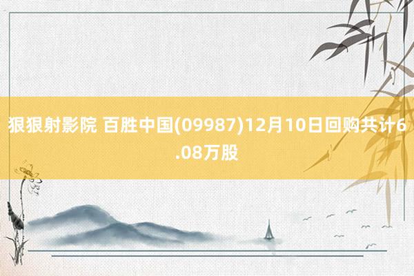 狠狠射影院 百胜中国(09987)12月10日回购共计6.08万股