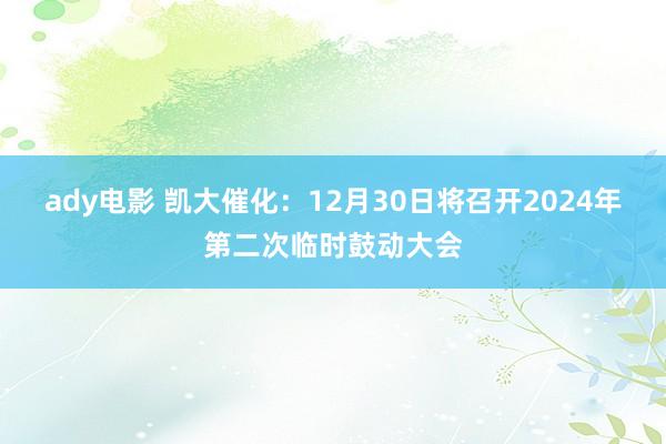 ady电影 凯大催化：12月30日将召开2024年第二次临时鼓动大会