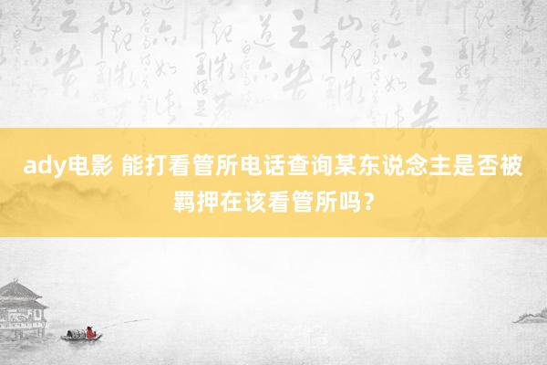 ady电影 能打看管所电话查询某东说念主是否被羁押在该看管所吗？