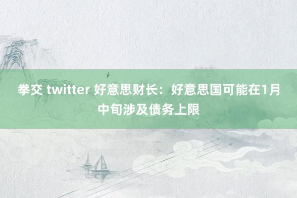 拳交 twitter 好意思财长：好意思国可能在1月中旬涉及债务上限