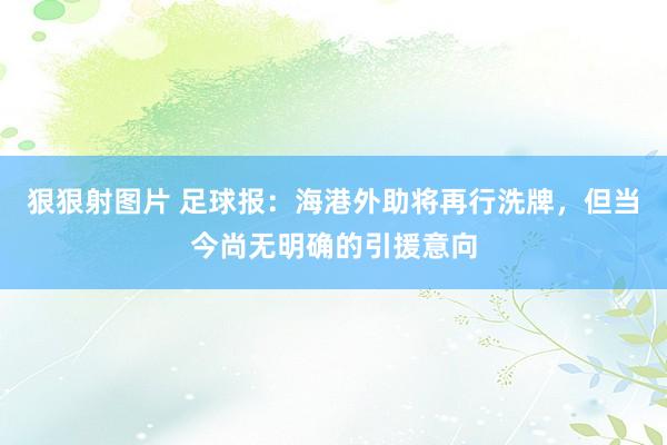 狠狠射图片 足球报：海港外助将再行洗牌，但当今尚无明确的引援意向