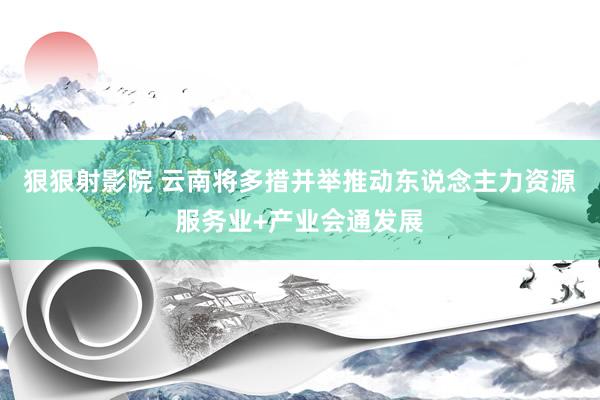 狠狠射影院 云南将多措并举推动东说念主力资源服务业+产业会通发展