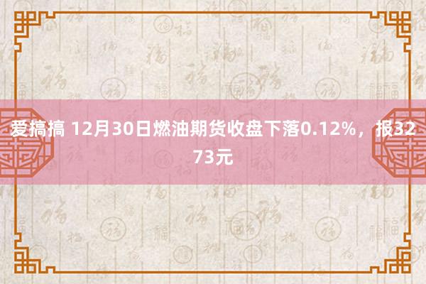 爱搞搞 12月30日燃油期货收盘下落0.12%，报3273元