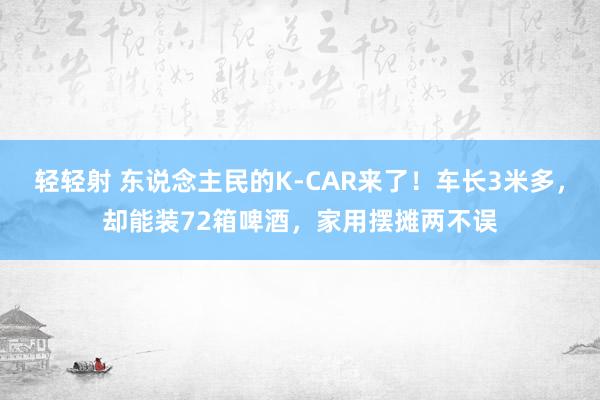 轻轻射 东说念主民的K-CAR来了！车长3米多，却能装72箱啤酒，家用摆摊两不误