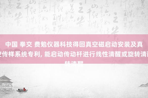 中国 拳交 费勉仪器科技得回真空磁启动安装及真空传样系统专利， 能启动传动杆进行线性清醒或旋转清醒