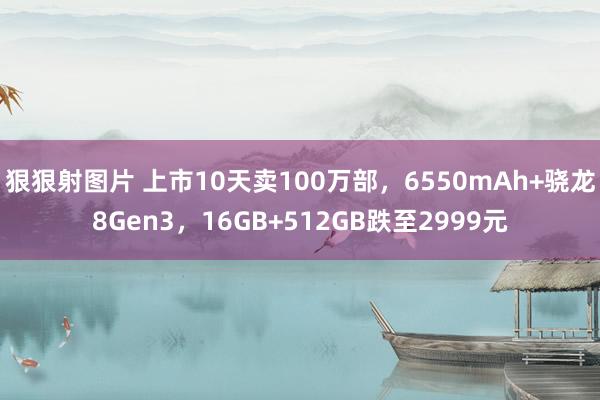 狠狠射图片 上市10天卖100万部，6550mAh+骁龙8Gen3，16GB+512GB跌至2999元