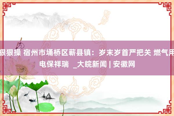 狠狠操 宿州市埇桥区蕲县镇：岁末岁首严把关 燃气用电保祥瑞  _大皖新闻 | 安徽网